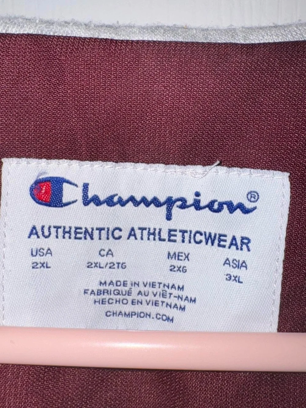 Champion UCSD Windbreaker Jacket 2XL Burgundy Hooded Full Zip Lightweight